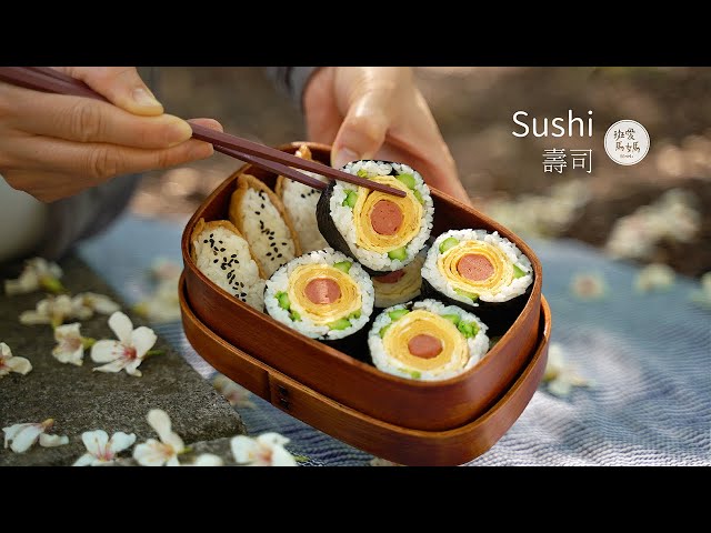 油桐花已經開了 做一點壽司當午餐 這樣子很快就可以出門了